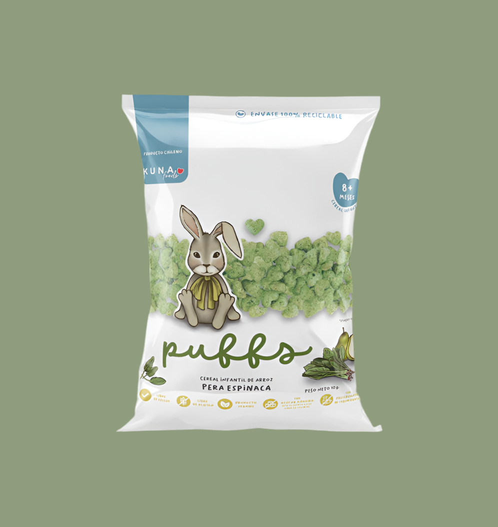 Puffs Pera Espinaca Kuna Foods - 10 gr