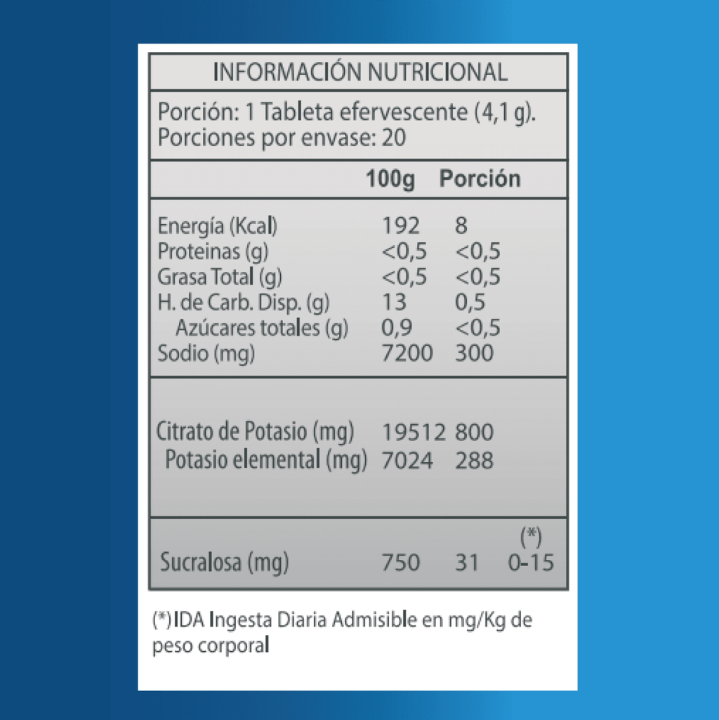Citrato de Potasio Sabor a Naranja German Energy - 20 tabletas efervescentes