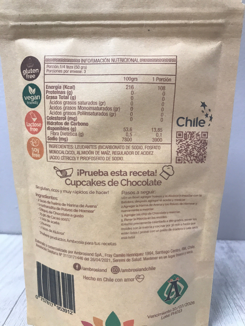 Polvo de Hornear Ambrosia Natural Delight - 150 gr