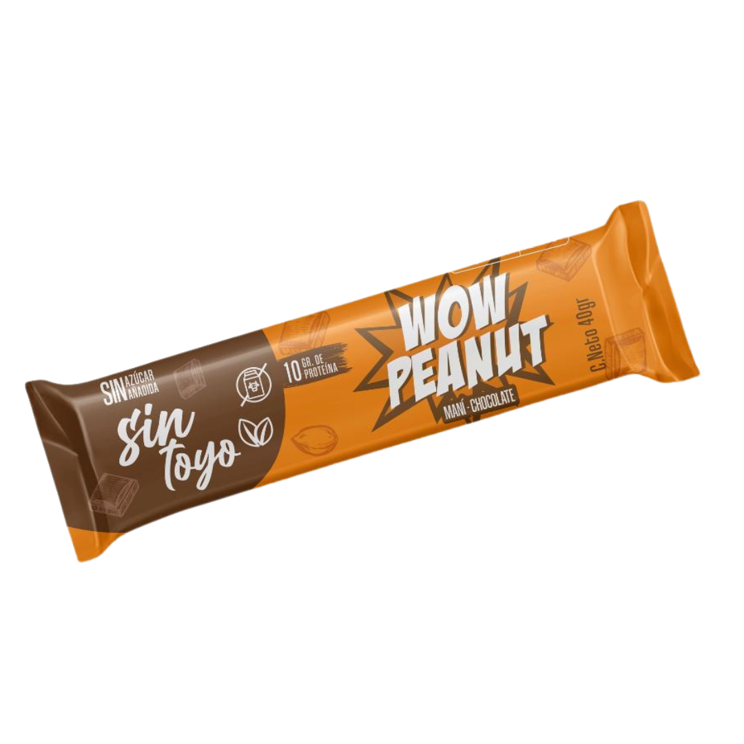 Barra Wow Peanut Chocolate Maní Sin Toyo - und 38 gr