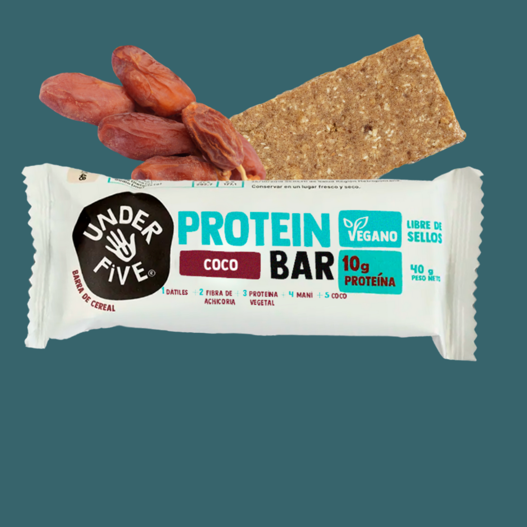 Barra Protein Bar Vegan Maní Coco  Under Five - 19 gr Und