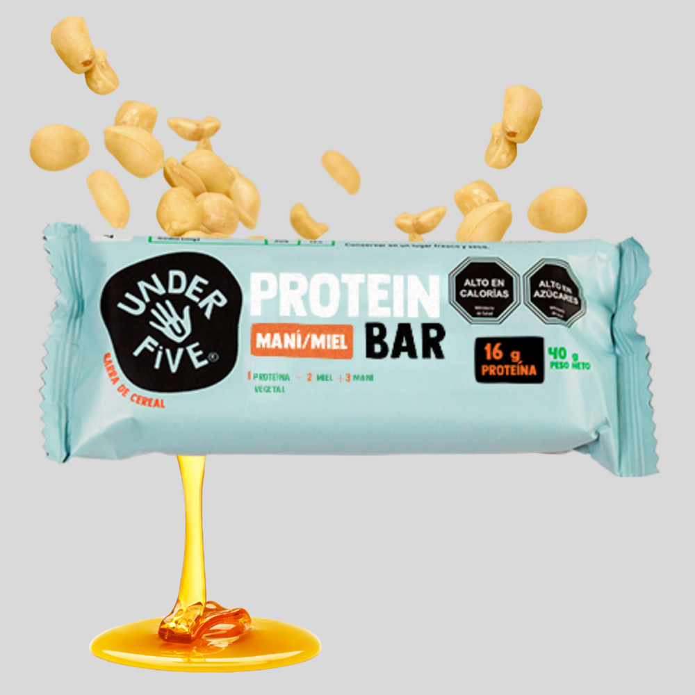 Barra Protein Bar Vegan Maní Miel Under Five - und 19 gr