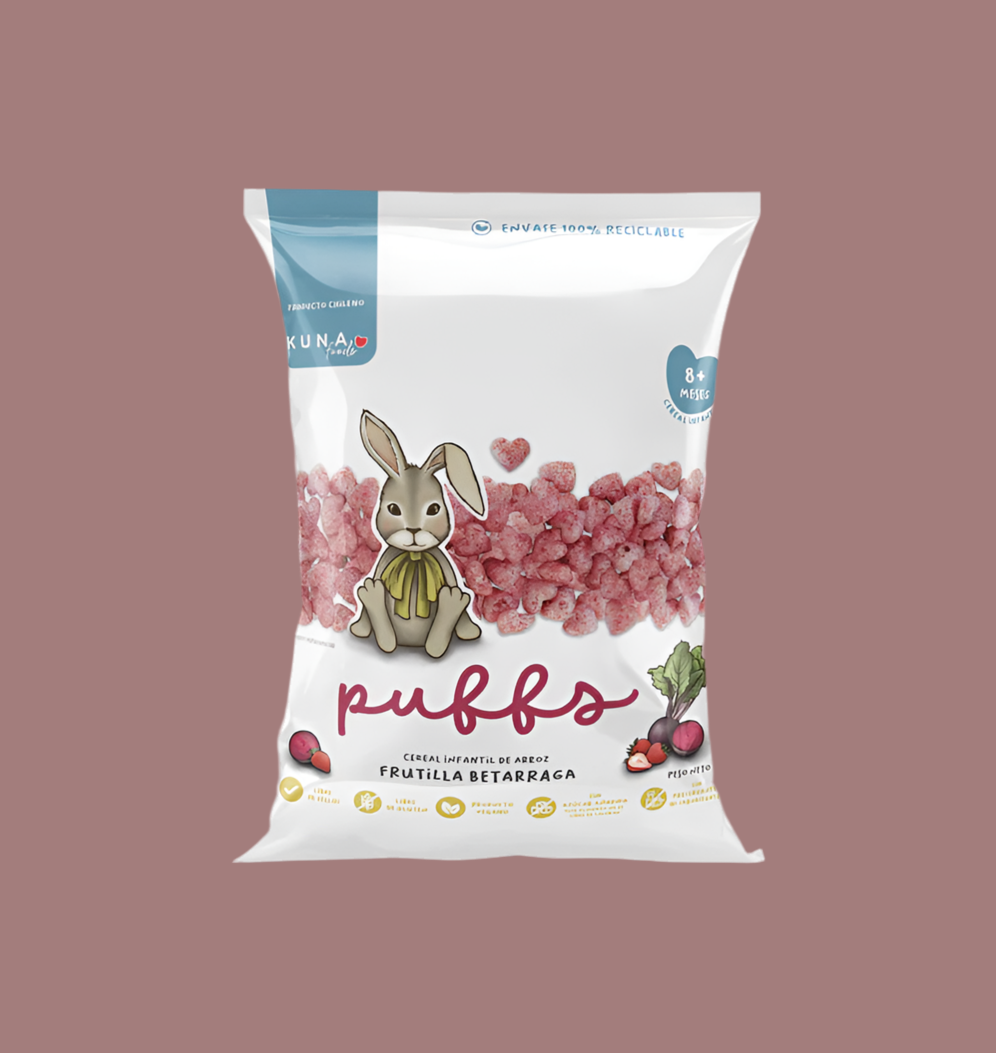 Puffs Frutilla Betarraga Kuna Foods - 10 gr