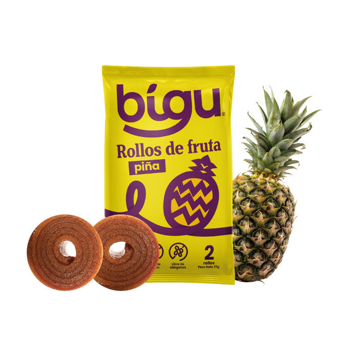 Rollos de Frutas Piña Bígu - 25 gr