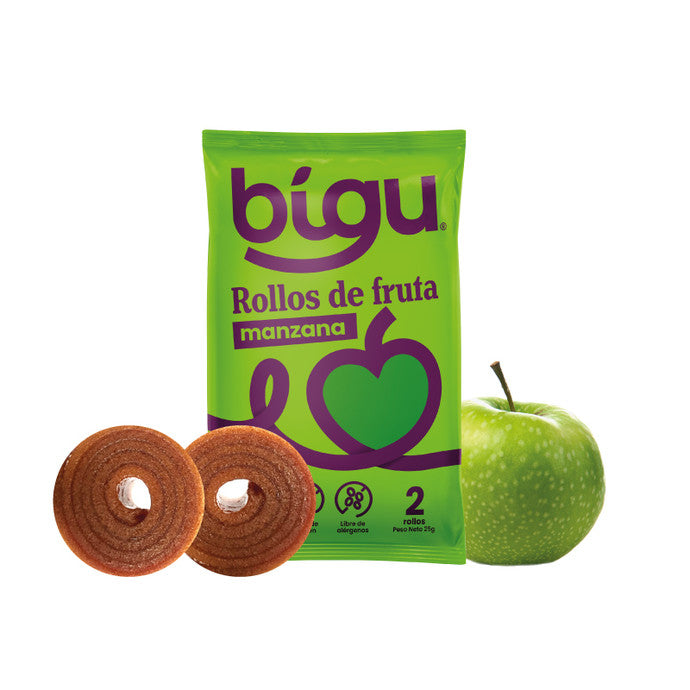 Rollos de Frutas Manzana Bígu - 25 gr