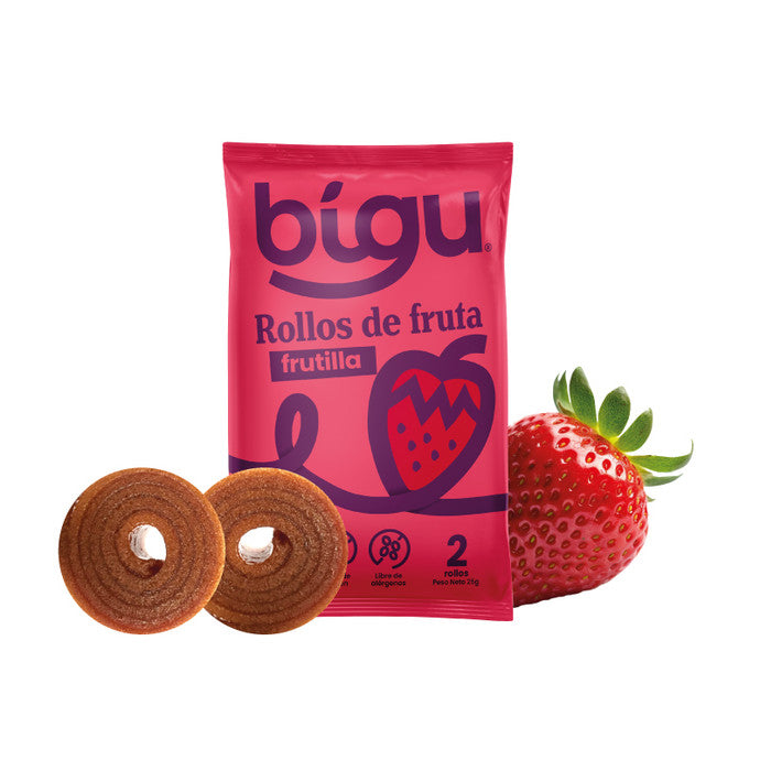 Rollos de Frutas Frutilla Bígu - 25 gr