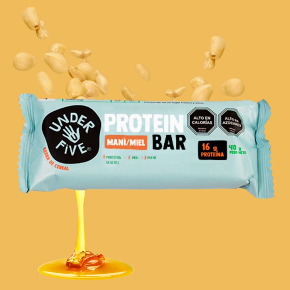 Barra Protein Bar Vegan Maní Miel Under Five - und 19 gr