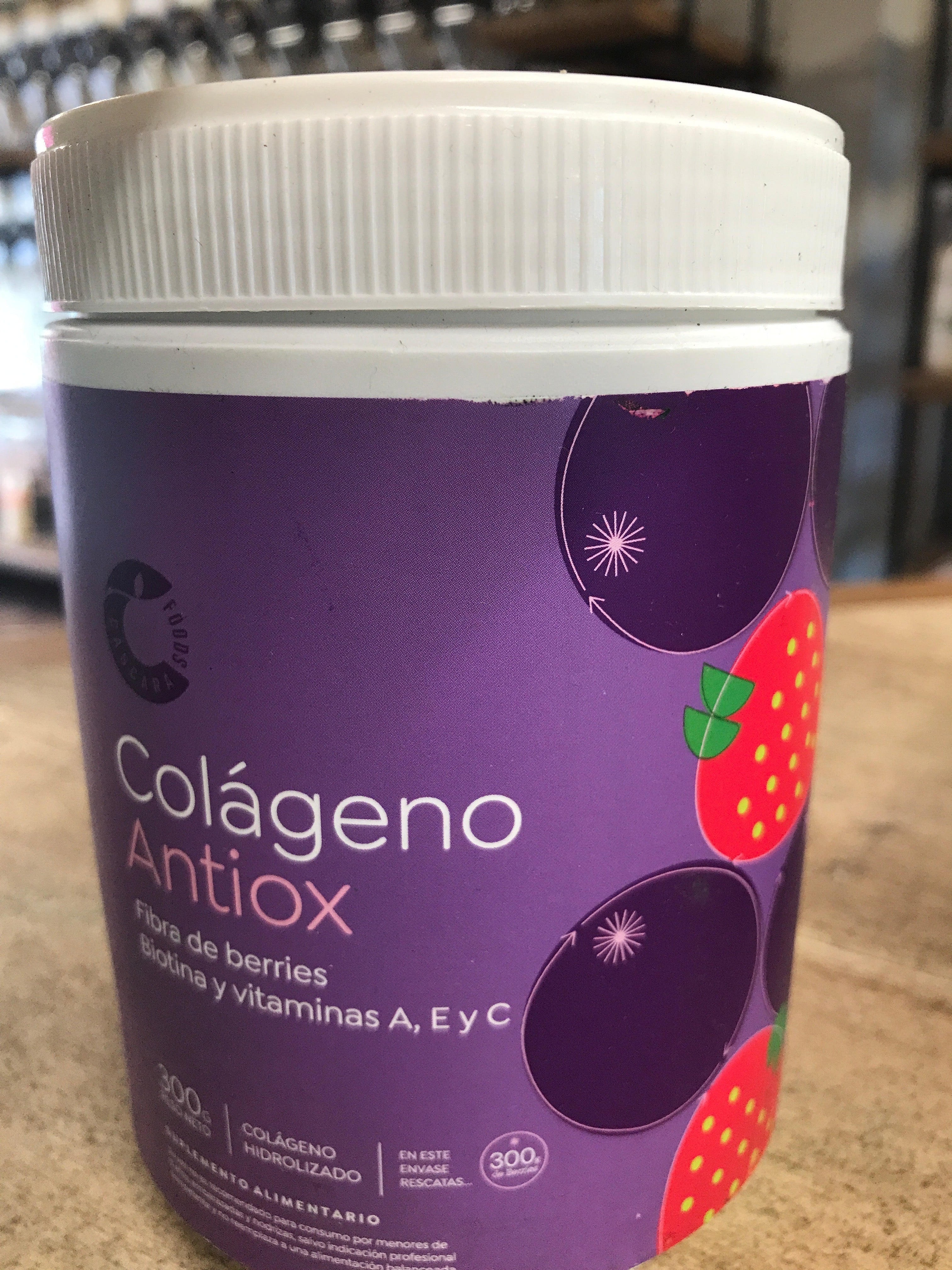 Colágeno Antiox  Fibra de Berries Cascara Foods - 450 gr