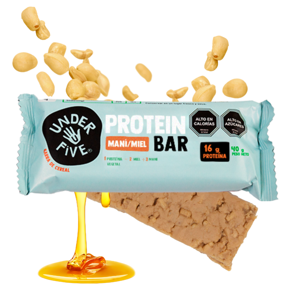 Barra Protein Bar Vegan Maní Miel Under Five - und 19 gr