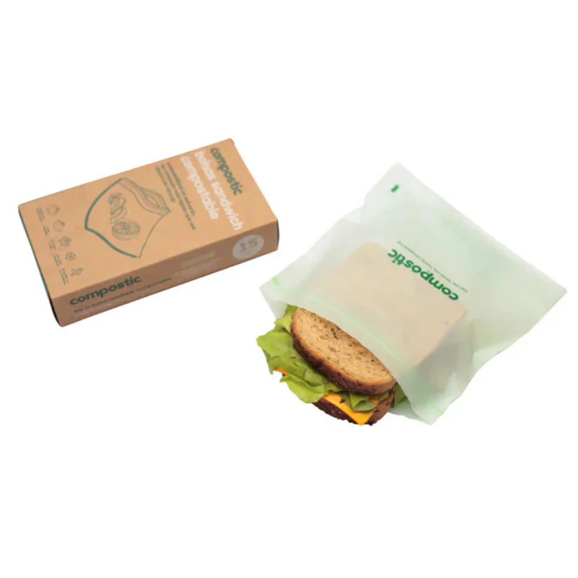 Bolsas Reutilizables con Cierre Sandwich Compostic - 15 Und
