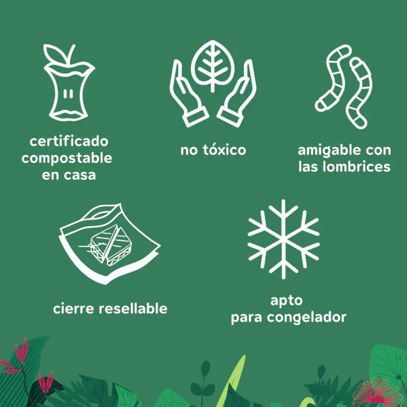 Bolsas Reutilizables con Cierre Sandwich Compostic - 15 Und
