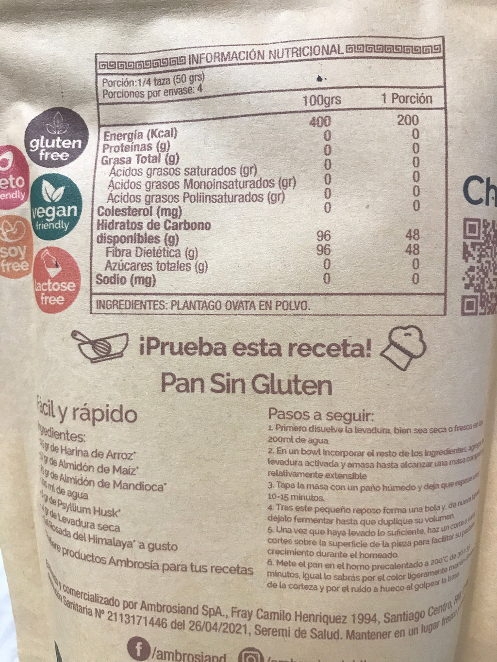 Psyllium Husk Ambrosia Natural Delight - 200 gr