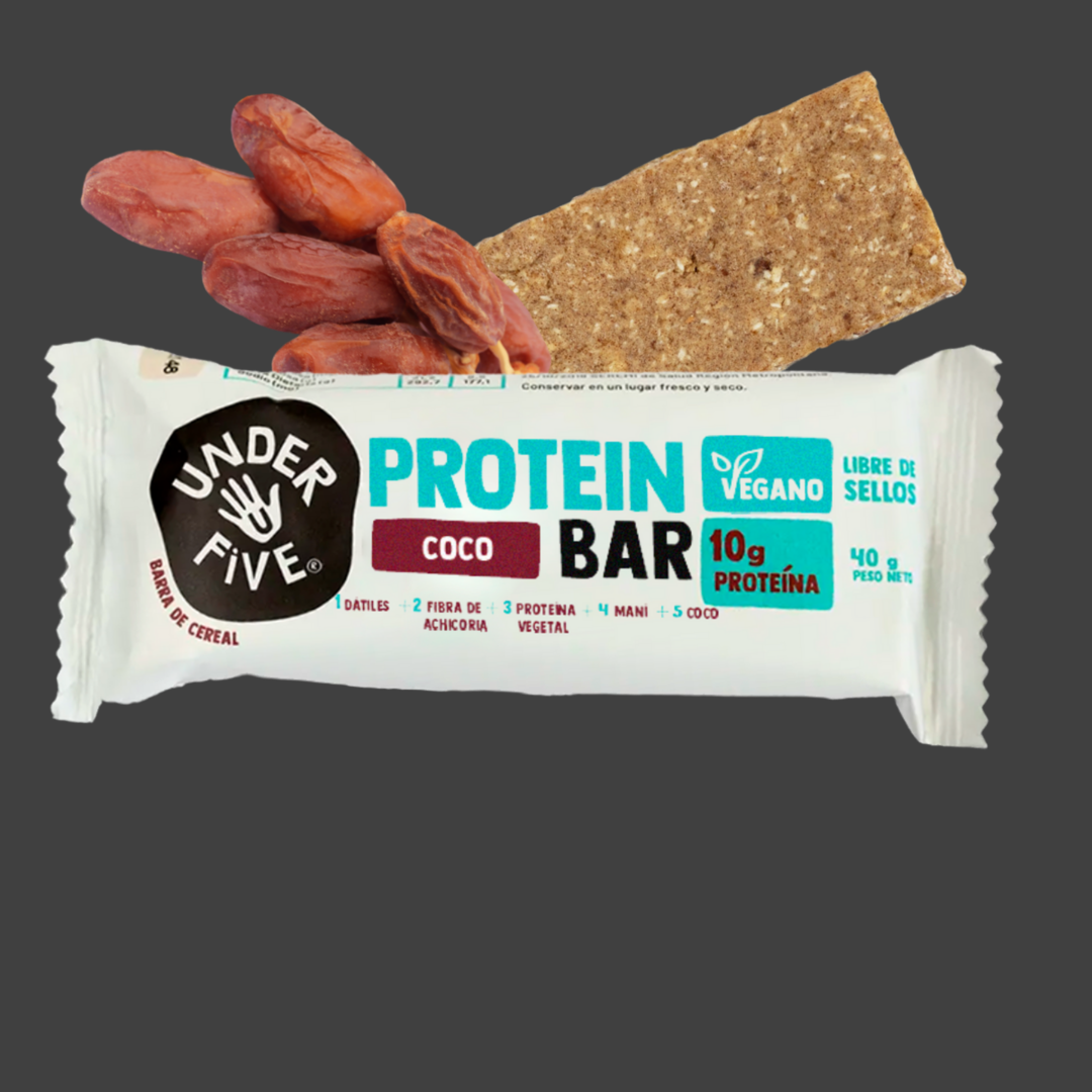 Barra Protein Bar Vegan Maní Coco  Under Five - 19 gr Und