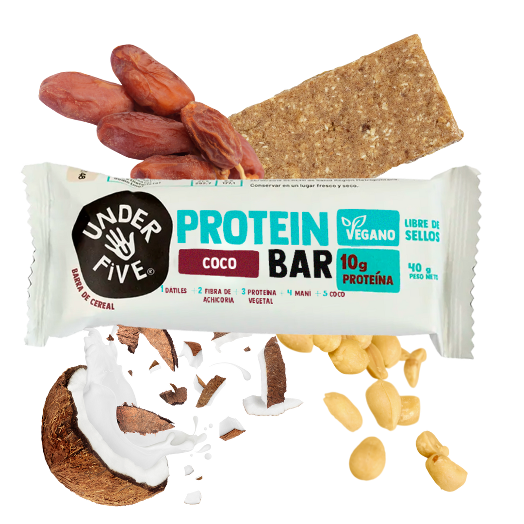 Barra Protein Bar Vegan Maní Coco  Under Five - 19 gr Und
