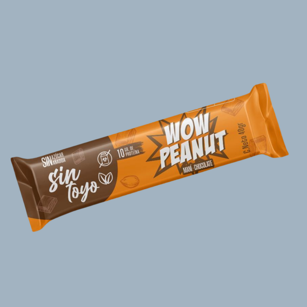 Barra Wow Peanut Chocolate Maní Sin Toyo - und 38 gr
