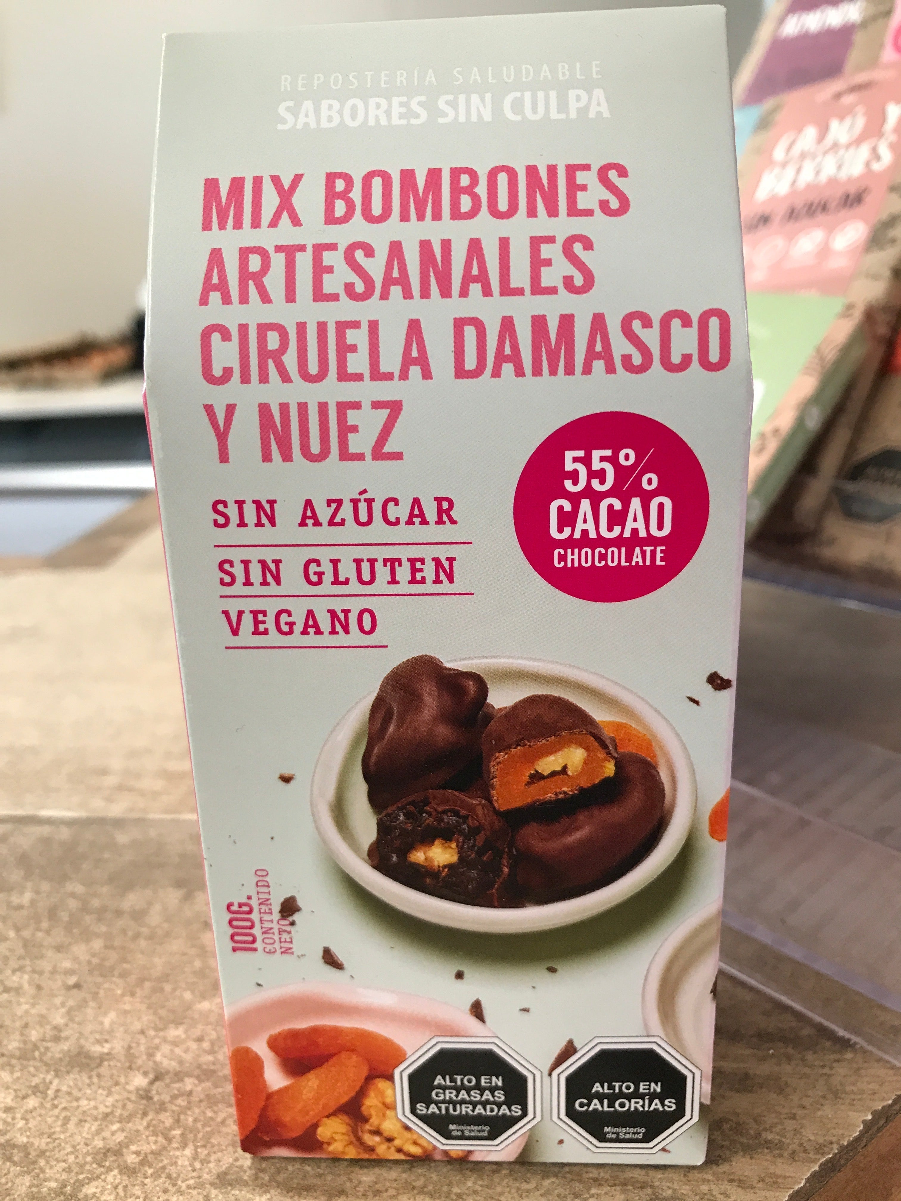 Mix Bombones Artesanales Ciruela- Damasco y Nuez Sin Azúcar Sabores sin Culpa - 100 gr