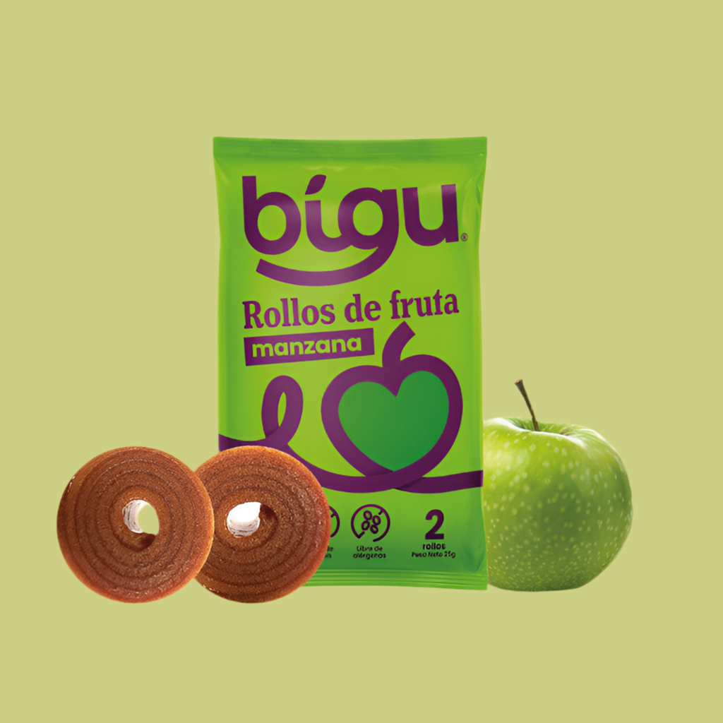 Rollos de Frutas Manzana Bígu - 25 gr
