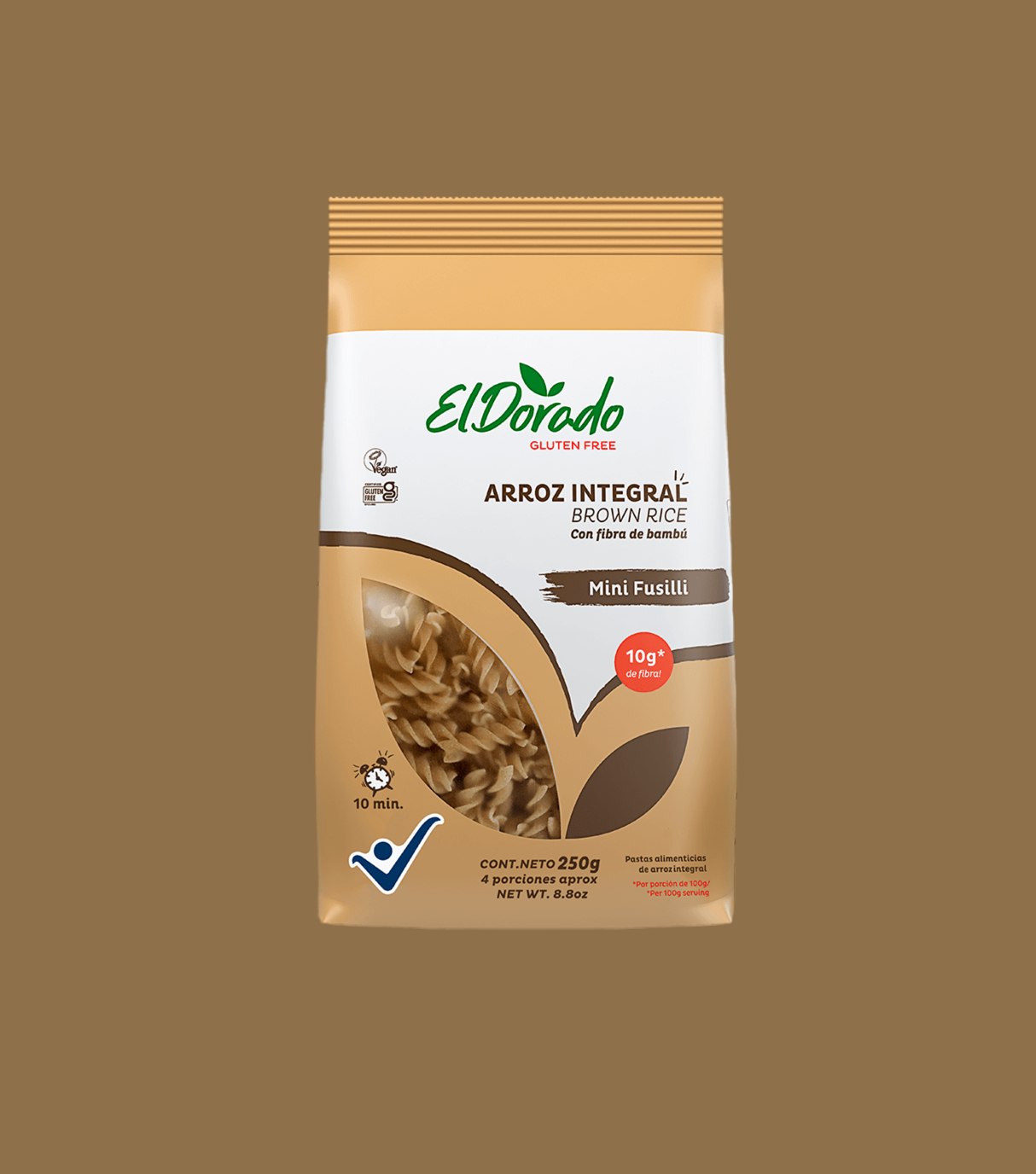 Mini Fusilli Arroz Integral  El Dorado - 250 gr
