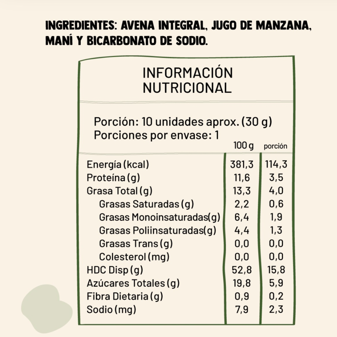 Galletas Cookies Manzana Sin Azúcar Under Five - 30 gr