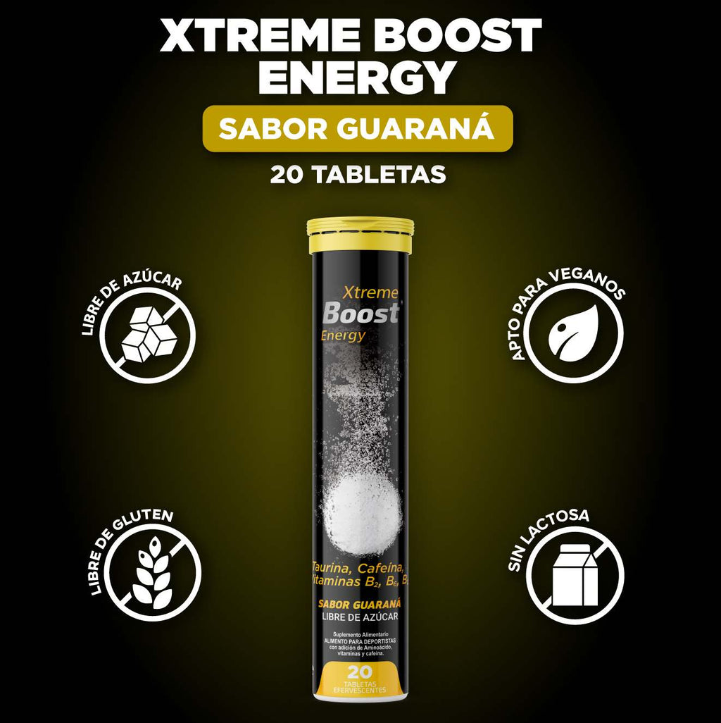 Energizante Sabor Guaraná Xtreme Boost Energy - 20 tabletas efervescentes