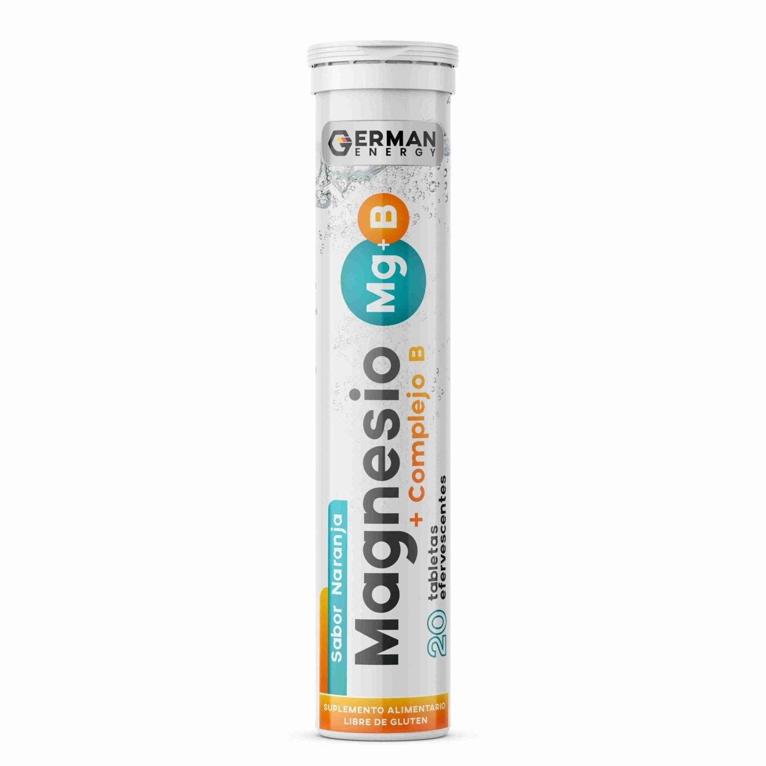 Magnesio + Complejo B Sabor a Naranja  German Energy - 20 tabletas efervescentes