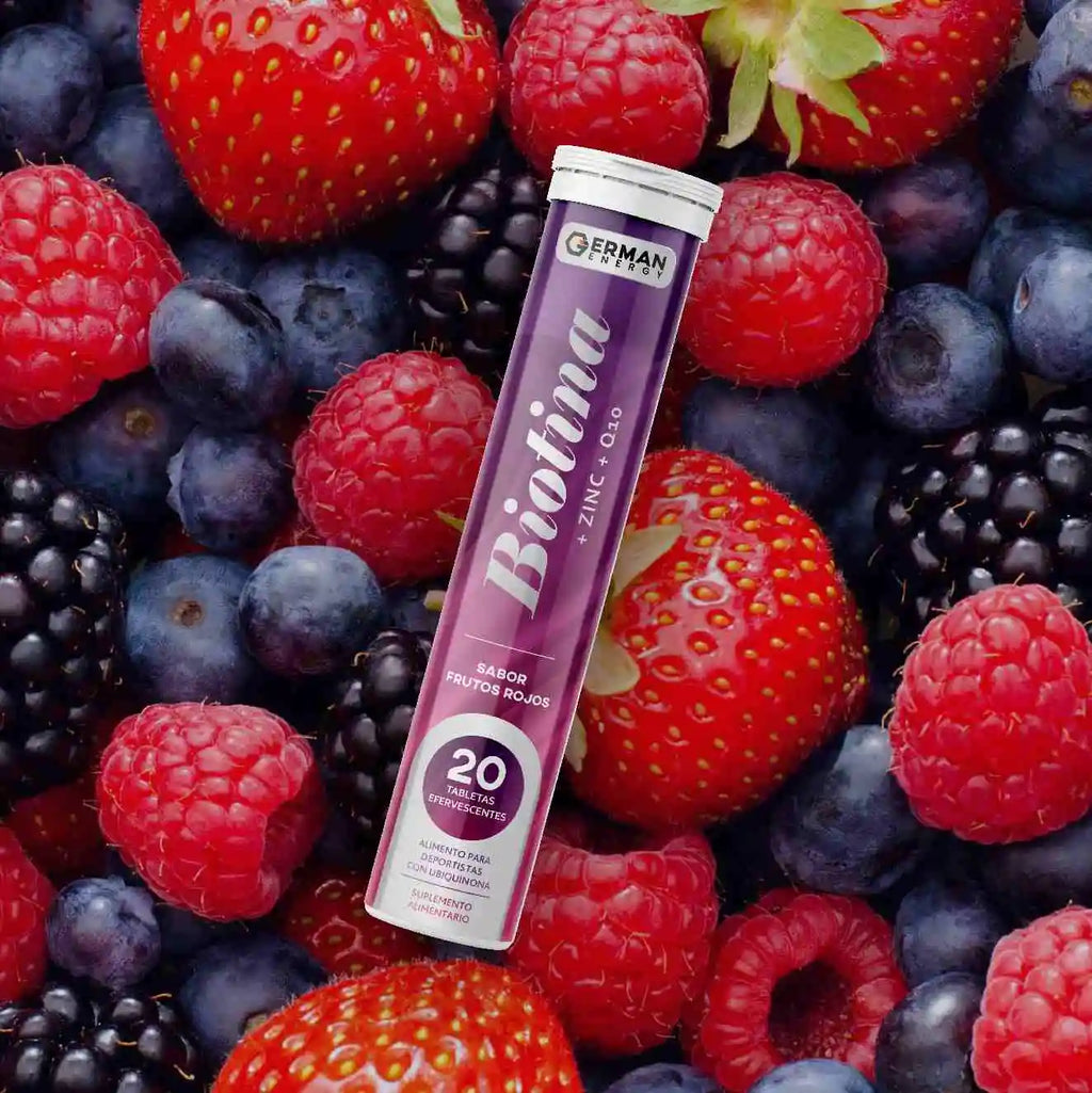 Biotina + Zinc + Q10 Sabor Frutos Rojos German Energy - 20 Tabletas Efervescentes