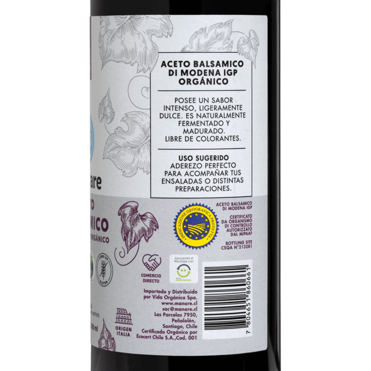 Aceto Balsámico Orgánico Manare - 500 ml