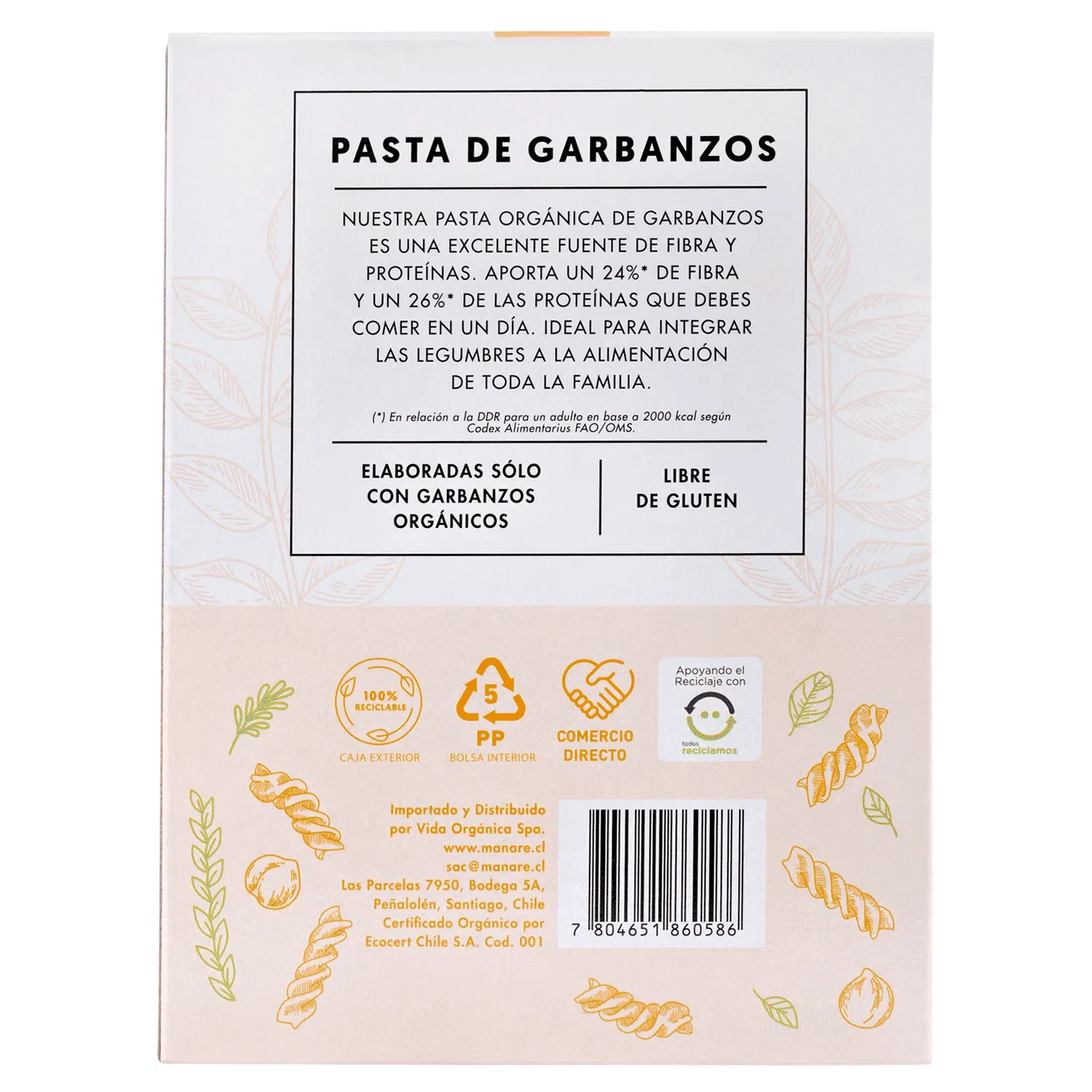 Pasta de Garbanzos Manare - 250 gr