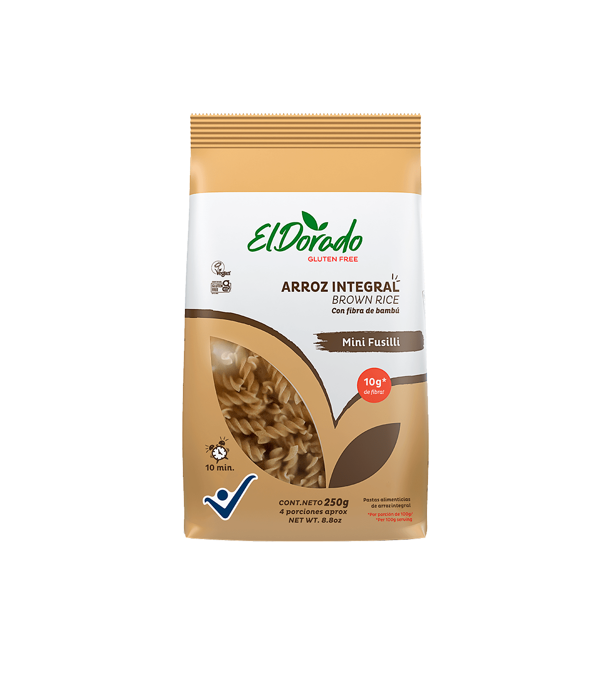 Mini Fusilli Arroz Integral  El Dorado - 250 gr