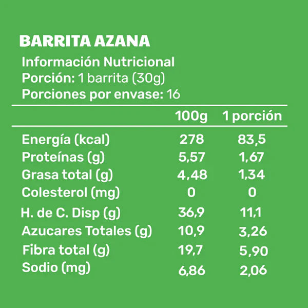 Barrita Fruta y Cereal Prebiotic Azana Cascara Foods - und