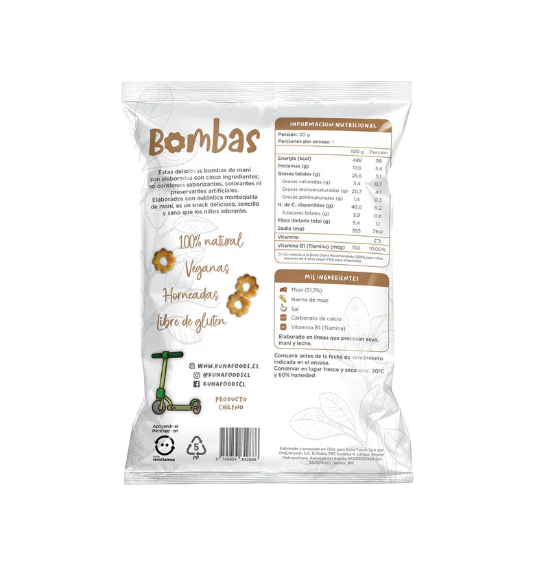 Bombas de Maní Kuna Foods - 20 gr