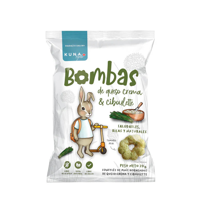 Bombas de Queso Crema & Ciboulette  Kuna Foods - 20 gr