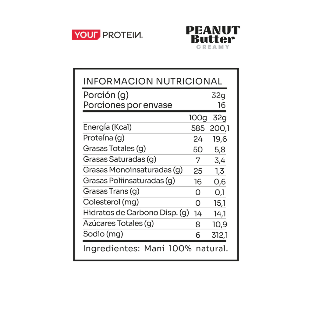Mantequilla de Maní Your Creamy Protein - 500 gr