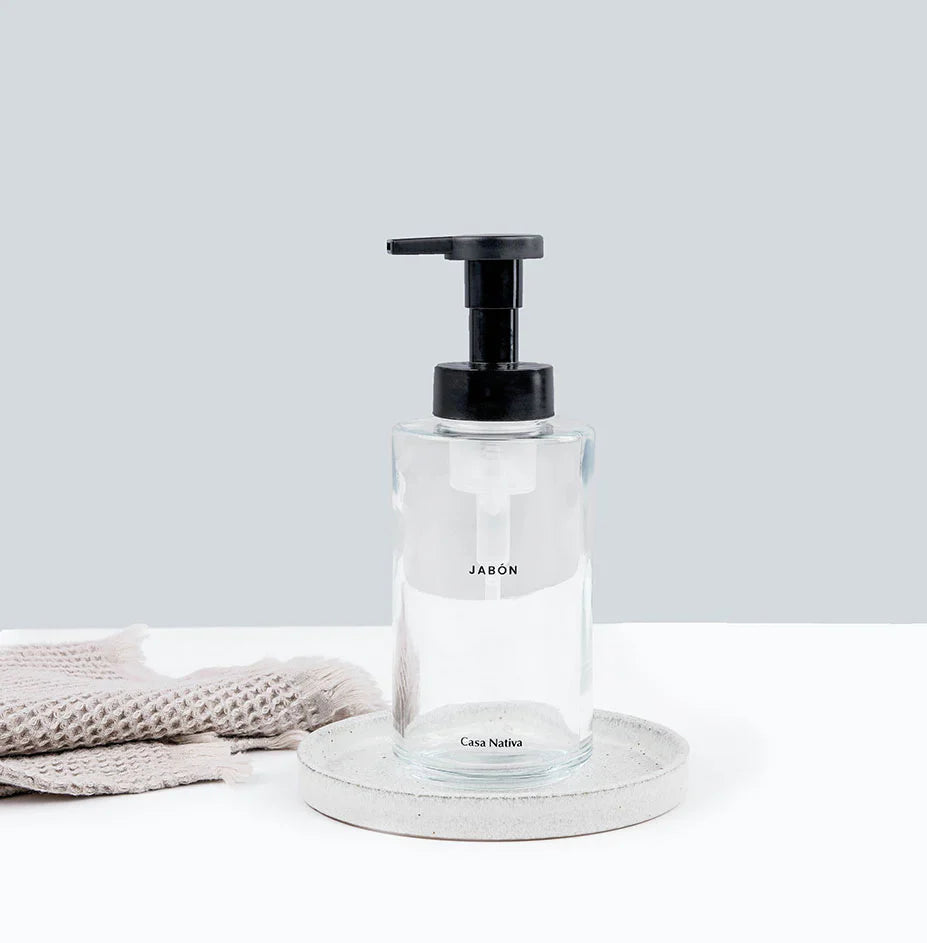 Dispensador Jabón Espuma Vidrio Transparente Casa Nativa - 350 ml