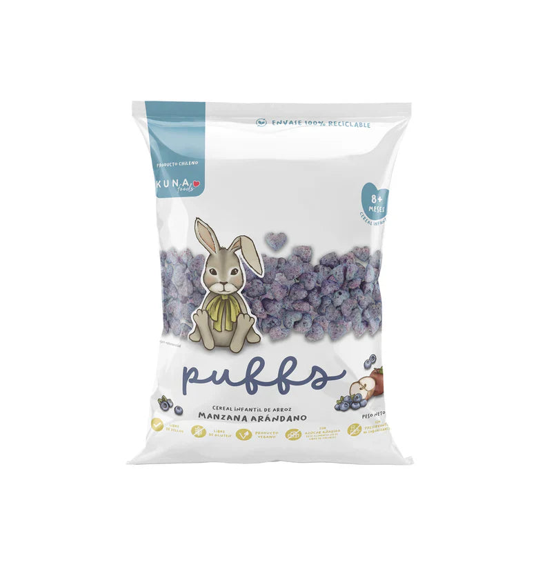 Puffs Manzana Arándano Kuna Foods - 10 gr