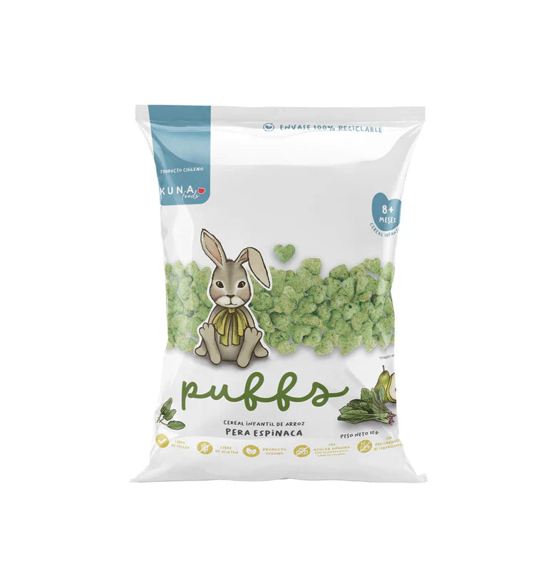 Puffs Pera Espinaca Kuna Foods - 10 gr