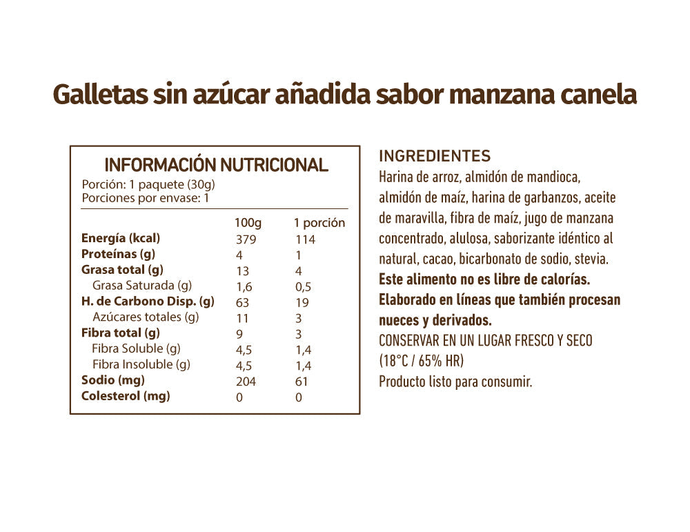 Cookies Manzana Canela Eat Clever - 30 gr