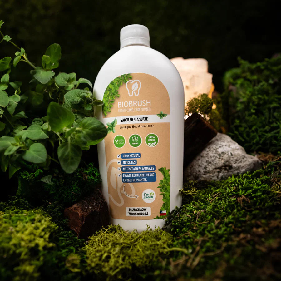 Enjuague Bucal Menta con Flúor 225 ppm Biobrush - 500 ml